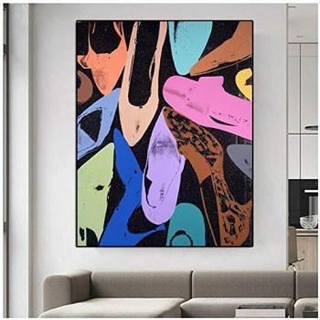 IGZAKER Impresión abstracta de zapatos en la pared del salón, impresión pop-art que dibuja una hermosa artesanía decorativa - 50 x 70 cm sin marco