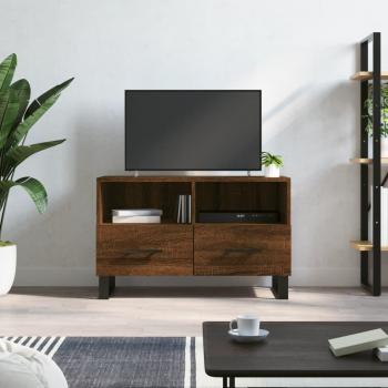 Soporte para TV de Madera Multicapa en color Roble Marrón, dimensiones 80x36x50 cm