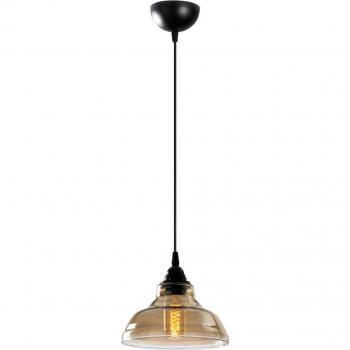 Lámpara colgante Dilberay 321-S, 1 luz, vidrio ámbar/negro, Ø 20 cm