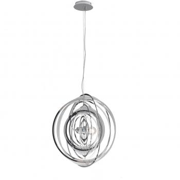 Colgante Esférico de Metal Cromo 50cm con 1 bombilla