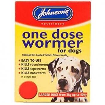Desparasitante Monodosis Johnson's para Perros Grandes Talla 3 (Pack de 4 Tablets, 500mg)