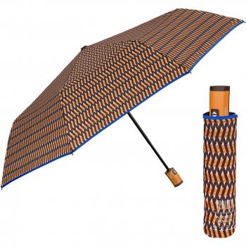 Perletti Paraguas de mujer plegable automático estampado fondo naranja 54/8 abre-cierra print malla surt. Perletti Technology