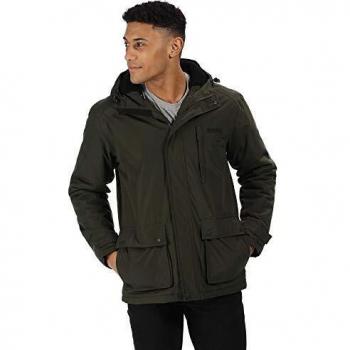 Regatta - Parka con Capucha y Forro Polar Impermeable para Hombre, Hombre, Color Verde Oscuro, tamaño Small