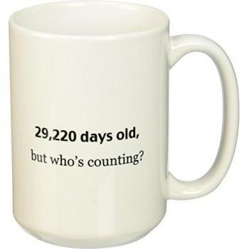 3dRose mug _ 107322 _ 2 29220 días viejo, pero quién está contando feliz 80Th Birthday taza de cerámica, 15-ounce