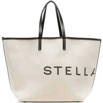 Stella McCartney Women's Logo Printed Tote Bag in Beige | Size UNI | 7B0048WP02219043