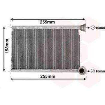 Radiador de calefacción VAN WEZEL 43006551 con características de calentamiento eficiente, diseño compacto, fácil instalación y compatible con diversos modelos de vehículos