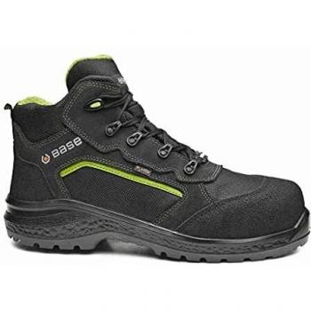 Base Protection, BE-POWERFUL TOP Bota de Seguridad para Mujeres y Hombres, Negro y Verde, Talla 41