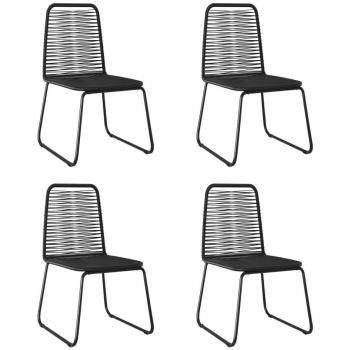 vidaXL Outdoor Chairs 4 pcs Poly Rattan Black