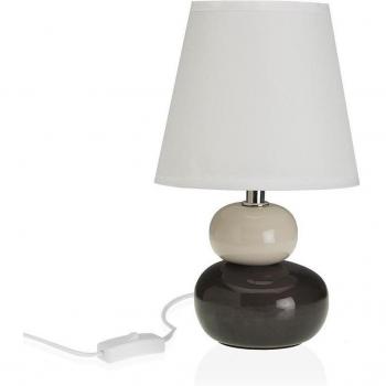Lámpara de mesa Versa Negro Blanco Cerámica Textil