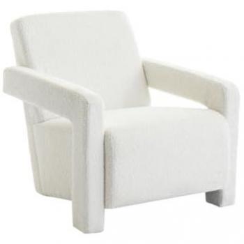 Sillón de tela bouclette blanca ISPARTA