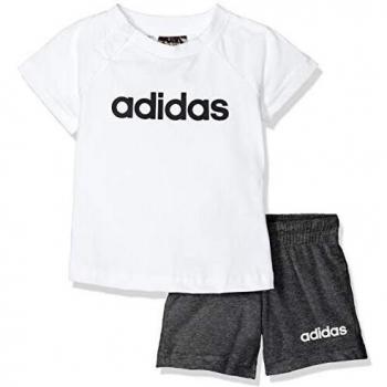 adidas I Lin Sum Set Chándal, Unisex bebé, Blanco/Negro, 74