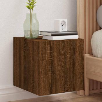 Mueble de TV de pared con LED Roble Marrón Claro 30,5x35x30 cm Vidaxl