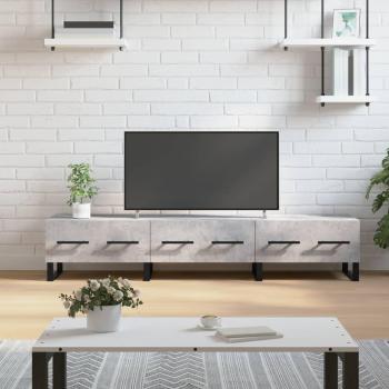 Mueble para TV de madera de ingeniería en color gris hormigón, dimensiones 150x36x30 cm