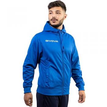 Givova Sudadera Con Cremallera 500 Azul para Hombre, con cremallera completa, tejido suave, diseño moderno, puños y cintura elásticos