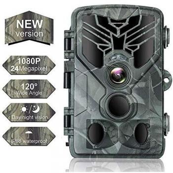 SUNTEKCAM Cámara de Caza 24MP 1080PHD Camara Fototrampeo de Caza Nocturna 940nm sin Brillo IR LED 0.2s de Tiempo Activación Impermeable IP66 Cámara de Monitoreo de Vida Silvestre