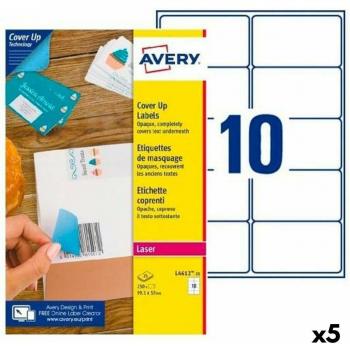 Etiquetas para Impresora Avery L4612 Blanco 25 Hojas 99,1 x 57 mm (5 Unidades)