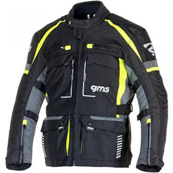 GMS Chaqueta Textil de Motocicleta Everest 3 en 1 Negro-Antracita-Amarillo (XL)