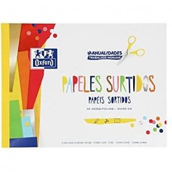 Oxford, Bloc papeles surtidos, 42 hojas de diferentes tipos de papel, tapa blanda flexible.