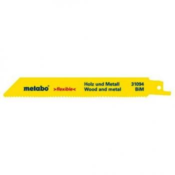 Metabo 631094000 631094000-Blister de 2 Hojas de Sierra de Sable para Madera Metal, Triscado, fresado BiM 150 x 0,9 mm