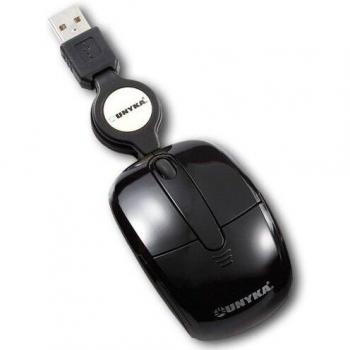 Raton Mini Mouse UK-1021 Negro USB Laser RETRACTIL