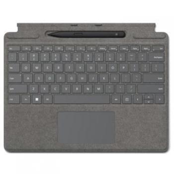 Microsoft Surface Pro Signature Keyboard con Slim Pen 2 - Alcantara, Español (España), Platino