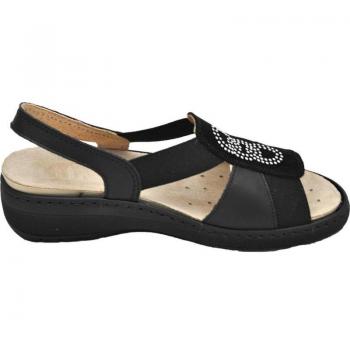 Zapatos para Plantillas Lumel modelo mujer color negro con cierre velcro, pala elástica y plantilla extra
