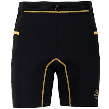 La Sportiva Freedom Tight M Pantalón Corto, Hombre, Black/Yellow, L