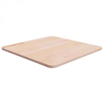 Mesa cuadrada de madera de roble macizo sin tratar 50x50x1,5 cm
