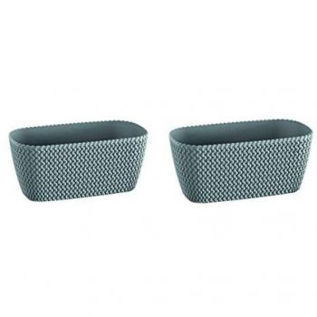Maceta rectangular 7,4L Prosperplast Splofy de plástico en color gris, dimensiones 39,7 x 18 x 14,5 cms