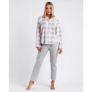 Pijama Abierto Adm Velvet gris - Elegante y cómodo conjunto de pijama para mujer