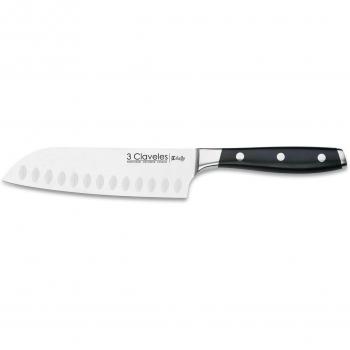 3 Claveles - Cuchillo santoku forjado toledo, tamaño 14