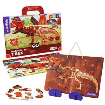 Maletín Magnético Tyrannosaurus ME0543 MIEREDU - Juego de rompecabezas magnético para niños a partir de 3 años, fomenta la imaginación y la creatividad