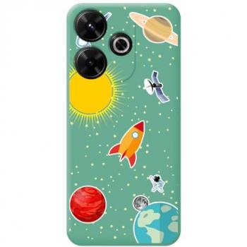 Funda Silicona Líquida Verde Espacio para Xiaomi Redmi 13 4G