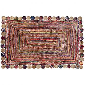 Alfombra DKD Home Decor Algodón Multicolor Jute 200x290x1 2100 gr