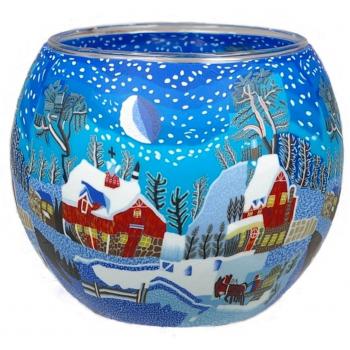 HIM Winternight In Canada - Portavelas candelabros de cristal, 9 x 11 cm, color multicolor