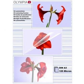 Olympia 9175 Fundas para Plastificar, DIN A3 125 micrón, 50 Unidades