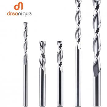 Fresa de Carburo Sólido Dreanique 1 unidad 3.175mm 2 Flautas Router Espiral 4, 6 y 8mm