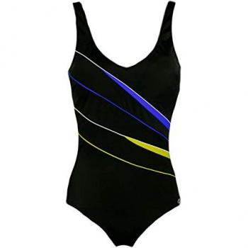 Bañador de Una Sola Pieza para Mujer Fashy 228750 Negro y Azul, Talla 44C