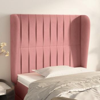 Cabecero de oreja Rosa 93x23x128 cm en terciopelo