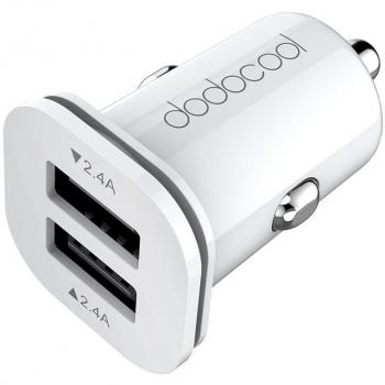 dodocool Mini Cargador de coche 24W 4.8A Dual USB Cargador más pequeño y compacto para Phone 6s, iPad, Samsung Galaxy S7 y otros Dispositivos Color Blanco