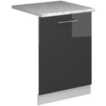 Panel Frontal de Lavavajillas Fame-Line, Antracita Alto Brillo/Blanco, 60 cm, Acabado Mármol