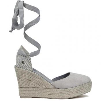 Espadrilles La Valeta Charlene - Calzado Femenino de Cuña con cuña, diseño elegante, color gris, material transpirable y suela antideslizante