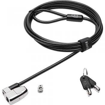 Kensington K64435WW - Candado Clicksafe 2.0 de para Portátiles con Llave y Cable de Acero al Carbono, Pivote y Giro de 1,8 m de Longitud, Gris