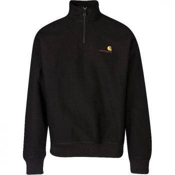Sudadera Carhartt WIP Americana de Hombre con Media Cremallera y Corte Relajado - Color Negro, Talla XS