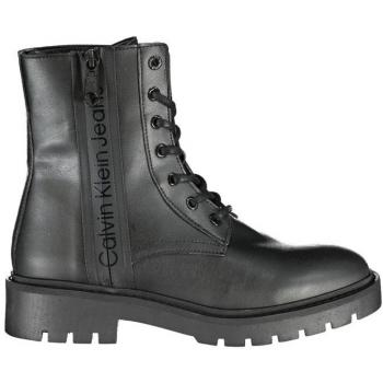 Calvin Klein Women's Black Lace-Up Ankle Boot with Zip Detail - Size 6 US (EU36)