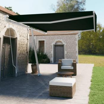Toldo retráctil manual con poste 500x350 cm Antracita