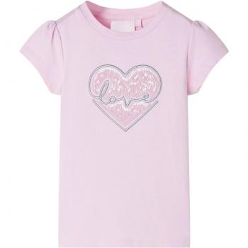 Camiseta infantil rosa claro 92