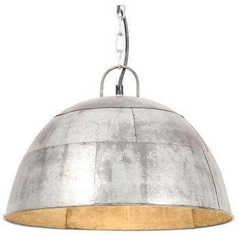 Lámpara colgante vintage 25 W plateada redonda 41 cm E27