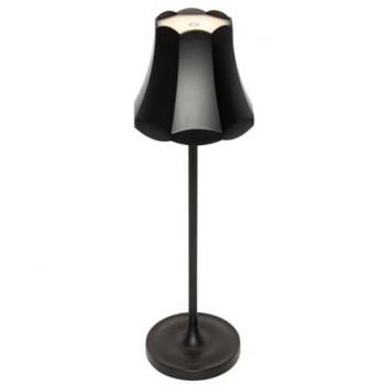 Lámpara de mesa retro recargable IP44 negra Granny con LED integrado 3W