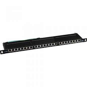 Panel de Parcheo Cat. 6, 24 Puertos, 19, Negro RAL9005, 0.5U